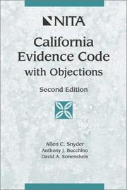 Cover of: California evidence code with objections