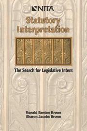 Cover of: Statutory interpretation | Ronald Benton Brown
