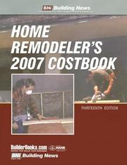 Cover of: Bni Remodeling 2007 Costbook (Home Remodeler's Costbook)