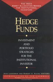 Cover of: Hedge Funds: Investment and Portfolio Strategies for the Institutional Investor