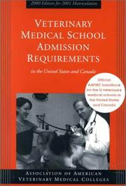 Cover of: Veterinary Medical School Admission Requirements in the United States and Canada
