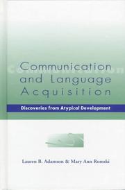 Cover of: Communication and language acquisition by Lauren Adamson, Mary Ann Romski