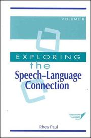 Cover of: Exploring the speech-language connection | 
