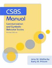 Cover of: Communication and Symbolic Behavior Scales Manual