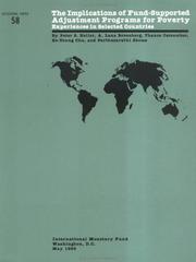 Cover of: The Implications of Fund-Supported Adjustment Programs for Poverty: Experiences in Selected Countries (Occasional Paper (Intl Monetary Fund))