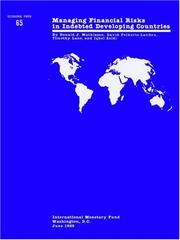 Cover of: Managing financial risks in indebted developing countries