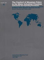Cover of: The Conduct of monetary policy in the major industrial countries by by Dallas S. Batten ... [et al.].