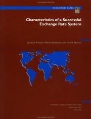 Cover of: Characteristics of a successful exchange rate system
