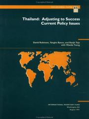 Cover of: Thailand: adjusting to success : current policy issues