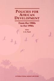 Cover of: Policies for African Development | I. G. Patel