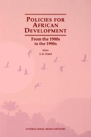 Cover of: Policies for African development: from the 1980s to the 1990s