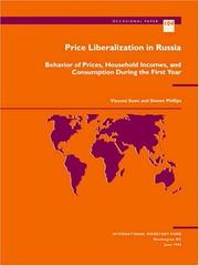 Cover of: Price liberalization in Russia: behavior of prices, household incomes, and consumption during the first year