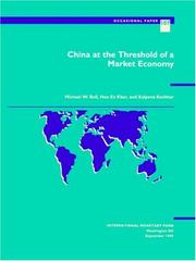 Cover of: China at the threshold of a market economy by Michael W. Bell, Michael W. Bell