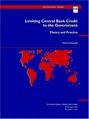 Cover of: Limiting central bank credit to the government: theory and practice