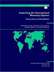 Cover of: Improving the international monetary system by Michael Mussa ... [et al.].