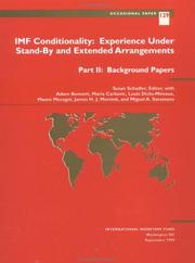 Cover of: Schadler, S. Eds Et Al IMF Conditionality: Experience Under S