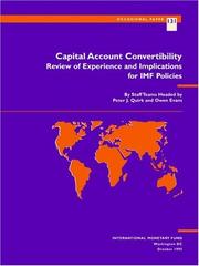 Cover of: Capital account convertibility by Peter J. Quirk