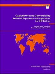 Quirk, P.J. Evans, O. Capital Account Convertibility by Peter J. Quirk