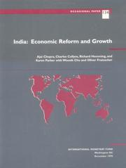 Cover of: India: Recent Reforms & the Growth Response. (Occasional Paper Ser No 134)