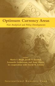 Cover of: Optimum currency areas: new analytical and policy developments