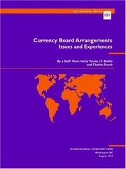 Cover of: Currency board arrangements: issues and experiences