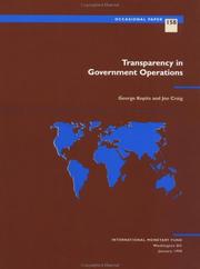 Cover of: Transparency in government operations