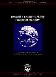 Cover of: Toward a framework for financial stability