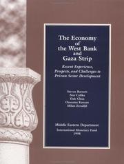 Cover of: The Economy of the West Bank and Gaza Strip: Recent Experience, Prospects, and Challenges to Private Sector Development