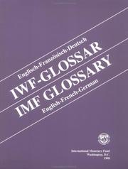 Front cover of Imf Glossary by Unknown