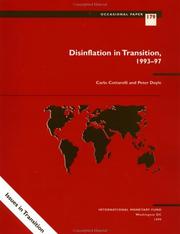 Cover of: Disinflation in transition, 1993-97