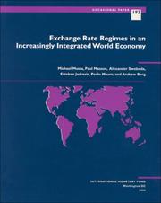 Cover of: Exchange Rate Regimes in an Increasingly Integrated World Economy (Occasional Paper (Intl Monetary Fund)) by Paul Masson, Alexander Swoboda, Esteban Jadresic, Paolo Mauro, Andrew Berg