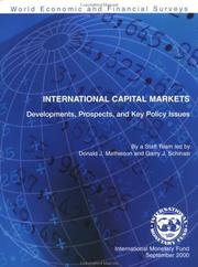 Cover of: International Capital Markets: Developments, Prospects, and Key Policy Issues, 2000 (International Capital Markets Development, Prospects and Key Policy Issues)