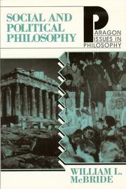 Cover of: Social and political philosophy by William Leon McBride