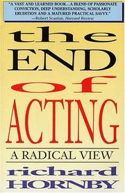 Cover of: The End of Acting by Richard Hornby