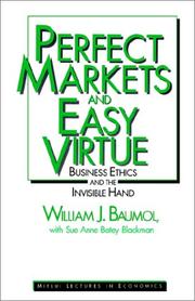 Cover of: Perfect Markets and Easy Virtue | William J. Baumol