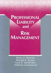 Cover of: Professional liability and risk management