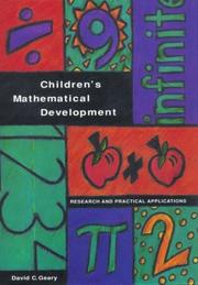 Cover of: Children's mathematical development: research and practical applications