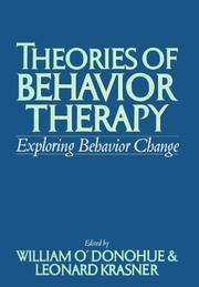 Cover of: Theories of behavior therapy: exploring behavior change