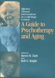 Cover of: A Guide to Psychotherapy and Aging: Effective Clinical Interventions in a Life State Context