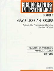 Gay & lesbian issues by Clinton W. Anderson, Amanda R. Adley