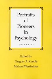 Cover of: Portraits of Pioneers in Psychology (Portraits of Pioneers in Psychology (Paperback APA)) by 