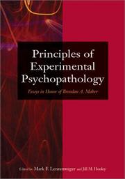Cover of: Principles of Experimental Psychopathology: Essays in Honor of Brendan A. Maher (Decade of Behavior)
