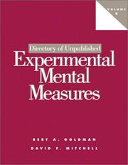 Cover of: Directory of Unpublished Experimental Mental Measures