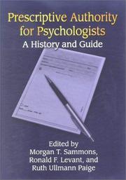 Cover of: Prescriptive Authority for Psychologists by 