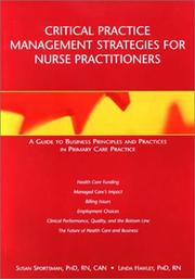 Cover of: Critical Practice Management Strategies for Nurse Practitioners (American Nurses Association)