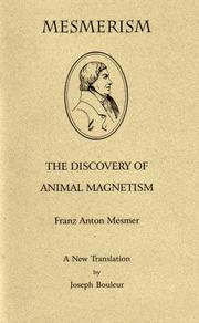 Cover of: Mesmerism by Franz Anton Mesmer