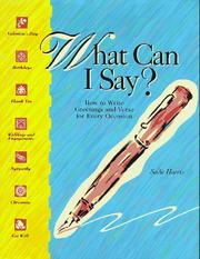 Cover of: What can I say? by Sadie Harris