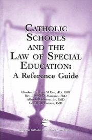 Cover of: Catholic schools and the law of special education: a reference guide