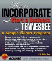 Cover of: How to incorporate and start a business in Tennessee