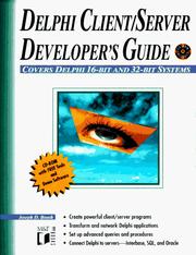 Cover of: Delphi client/server developer's guide